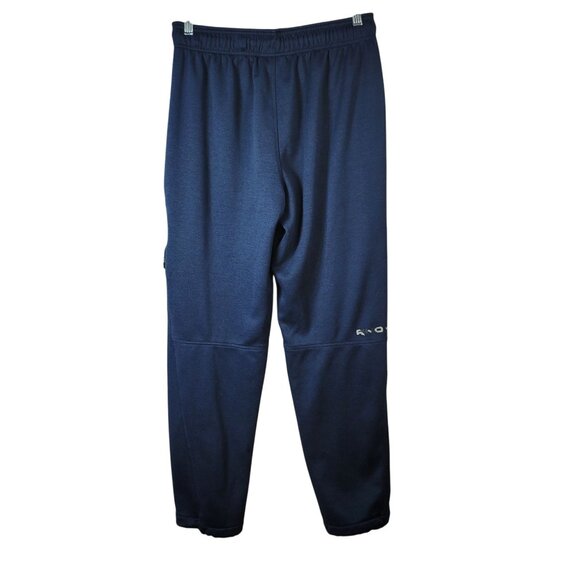 AND1 Mens Track Pants Blue Medium Cinch Fleece Pull On Drawstring Zip Pocket - Picture 8 of 11